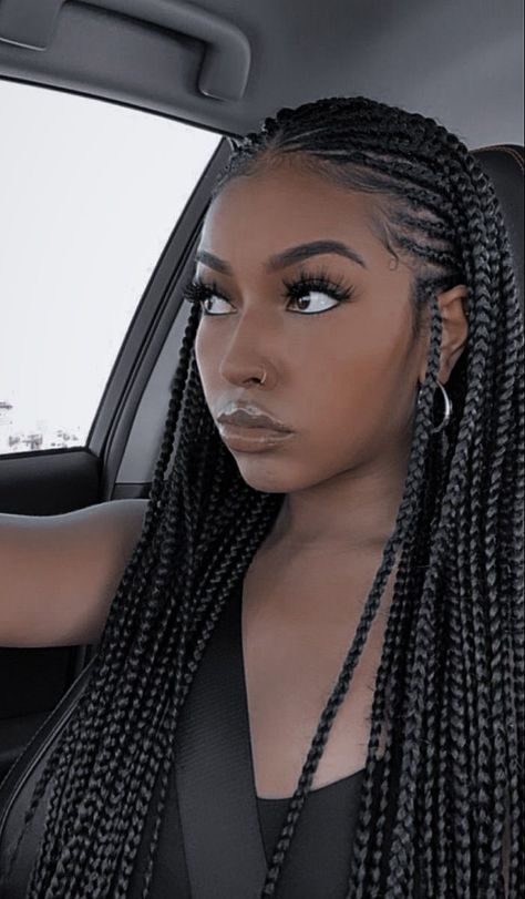 Braid Hair Dos, Cornrows Braids For Black Women, Short Box Braids Hairstyles, Greasy Hair, Big Box Braids Hairstyles, Goddess Braids Hairstyles, African Hair Braiding Styles, Box Braids Hairstyles For Black Women, Afrikaanse Mode