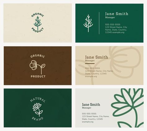 Plant Business Card Design, Nature Business Card Design, Organic Business Card, Plant Shop Business Card, Earthy Business Cards, Nature Business Card, Plants Graphic Design, Plant Business Card, Cafe Business Card