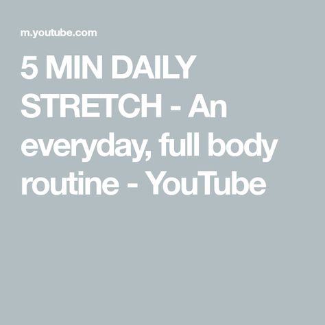 5 MIN DAILY STRETCH - An everyday, full body routine - YouTube Daily Stretch Routine, Full Body Routine, Rowan Row, Daily Stretching Routine, Daily Stretches, Body Routine, Full Body Stretch, Stretch Routine, Body Stretch