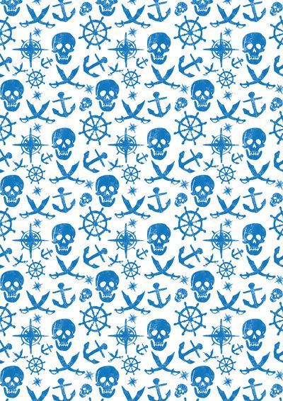 Pirate Life by Mason Denaro Pirate Pattern, Nautical Wallpaper, Pirate Life, Affordable Art Prints, Pretty Patterns, Childrens Illustrations, Pattern Illustration, Skull Art, Abstract Wallpaper