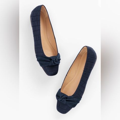 Talbots Navy Stella Knot Flats EUC Sz 8 Talbots Shoes, Knot, Navy