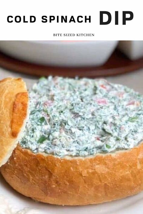 Spinach Dip No Mayo, Spinach Dip With Cream Cheese, Creamed Spinach Dip, Cold Spinach Dip, Spinach Dip Cold, Homemade Spinach Dip, Bread Bowl Dip, Best Spinach Dip, Spinach Dip Easy