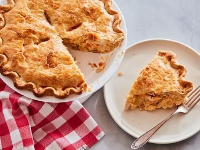 Buffalo Chicken Pot Pie Recipe | Food Network Kitchen | Food Network Water Pie Recipe, Water Pie, Southern Buttermilk Pie, Southern Pies, Bramley Apple, Pot Pie Filling, Thyme Recipes, Lemon Thyme, Cooking Chicken To Shred