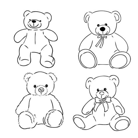 Vector bear doll icon outline flat desig... | Premium Vector #Freepik #vector #teddy #teddy-bear #bear-toy #bear Cute Teddy Bear Drawing, Teddy Bear Drawing Easy, Teddy Bear Outline, Teddy Drawing, Doll Icon, Teddy Bear Icon, Bear Icon, Teddy Bear Drawing, Teddy Bear Cartoon