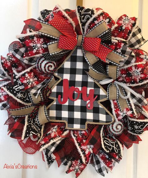 *SOLD* A wreath that I made - A buffalo plaid “pancake” wreath - The “pancake wreath” was created by Sincerely Creative on Facebook! Burlap Christmas Wreath Buffalo Plaid, Pancake Wreath, Buffalo Plaid Wreath, Christmas Buffalo Plaid, Plaid Wreath, Deco Mesh Wreaths Diy, Black Wreath, Door Hangings, Plaid Christmas Decor