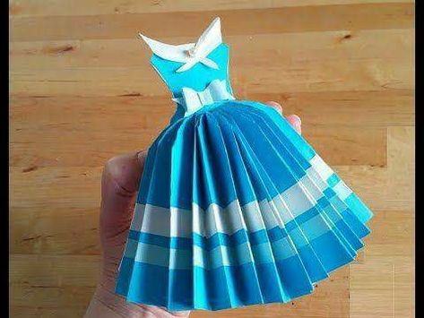 Paper Dress Craft, Paper Dress Diy, Paper Dress Art, Pop Out Cards, Paper Dresses, Paper Folding Crafts, Origami Dress, Dress Card, Paper Pop