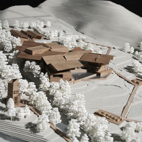 Gallery of Winning Entry for New Pottery Museum in South Korea / PWFERRETTO + UTOP - 16 Pottery Museum, Architecture Model Trees, Maquette Architecture, Site Model, Model Tree, Landscape Model, Arch Model, Architecture Collage, Architecture Model Making