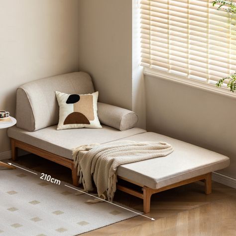 It is both a sofa chair and a single bed. It is small and multi-purpose, and cleverly matches the dwelling-style apartment. When not open, it occupies less than 1. When placed as a sofa chair in a corner, it will not be affected when moving around. Pull out the plank on the side and fold the seat cushion flat. The chair turns into a single bed in an instant, creating an exclusive resting place. It comes with a load-bearing back bag, so you dont have to worry about tipping over when sitting. One Sofa Small Apartment, Rv Living Room, Foldable Sofa, Small Apartment Sofa, Color Sofa, Multi Functional Sofa, Walnut Sofa, Style Apartment, Single Sofa Bed