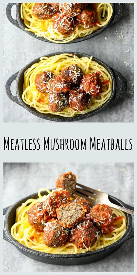 Mushroom Snacks, Mushroom Meatballs, Veggie Meatballs, Vegetarian Meatballs, Vegan Meatballs, Food Meat, Vegetarian Dinners, Meatball Recipes, Healthy Eating Tips