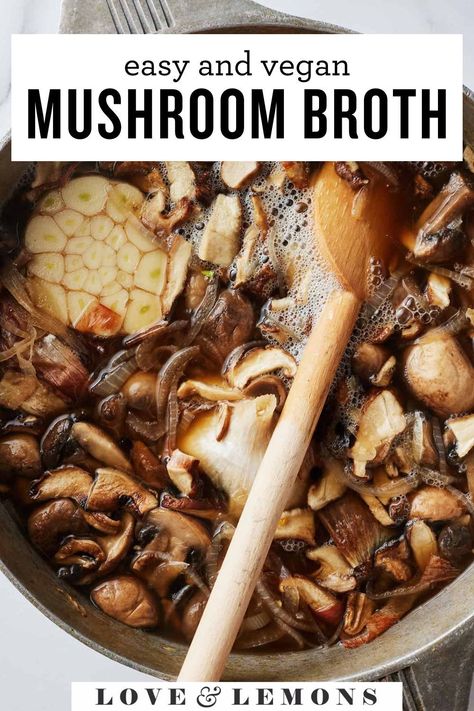 Asian Broth Recipe, Vegan Ramen Recipes, Recipes With Vegetable Broth, Lemons Recipes, Mushroom Vegetable, Stock Recipes, Mushroom Broth, Spice Blends Recipes, Healthy Vegetarian Dinner