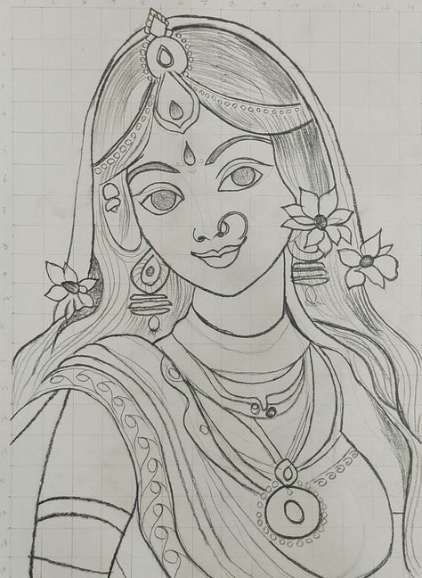 Radha Rani Canvas Painting, Radha Rani Drawing Pencil, Radha Drawing Pencil Easy, Radha Rani Mandala Art, Radha Rani Drawing Easy Sketch, Radha Painting Easy, Radha Drawing Pencil, Radha Drawing Easy, Radha Krishna Sketch Easy