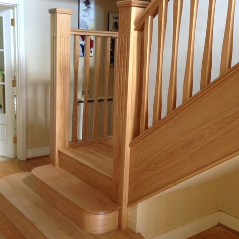 Abbott-Wade: Our gallery of staircase installations in a wide range of styles Wooden Staircase Railing, Victorian Staircase, Oak Spindles, Oak Staircase, Oak Handrail, Metal Spindles, Bespoke Staircases, Stair Banister, Timber Staircase