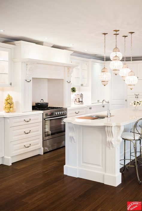 The Ultimate Guide: French Provincial Kitchens | Smith & Smith Kitchen With L Shaped Island, Mint Green Room, Green Room Design, Provincial Kitchen, Hampton Style Kitchen, French Provincial Kitchen, L Shaped Island, Mint Green Rooms, Classical Kitchen