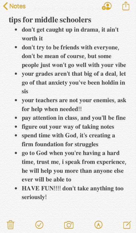 Things I Wish I Knew In High School, How To Be Cool In Middle School, Things I Wish I Knew In Middle School, Things To Do In Middle School, Middle School Advice 6th Grade, School Tips For 7th Graders, How To Make Friends In Middle School, Tips For Middle Schoolers, Middle School Aesthetic