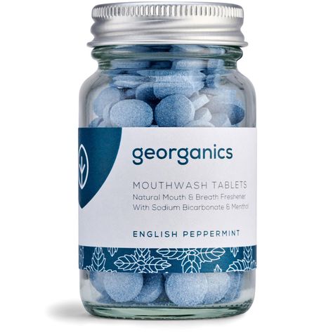 Check out the sustainable features of the Natural Mouthwash Tablets from Georganics! Shop natural products on EarthHero.com! Healthy Ph Balance, Mouth Freshener, Natural Mouthwash, Tartaric Acid, Sodium Lauryl Sulfate, Peppermint Oil, Sls Free Products, Sodium Bicarbonate, Ph Balance