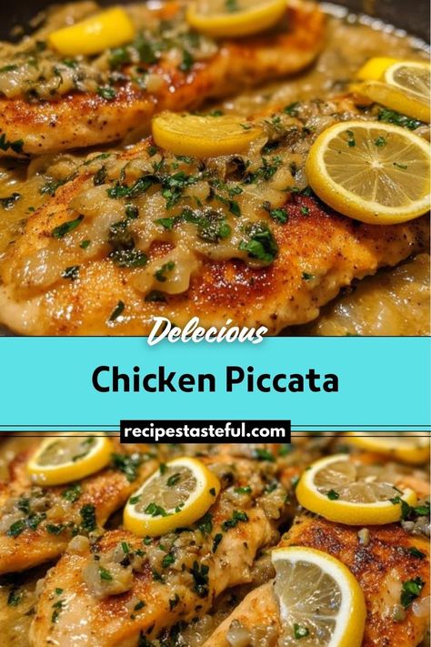 Chicken Piccata is a classic Italian dish featuring tender chicken breasts in a zesty lemon and caper sauce. It’s quick to prepare and perfect for a flavorful weeknight dinner. Chicken Piccata Easy, Lemon Caper Chicken, Chicken Piccata Pasta, Piccata Sauce, Capers Chicken, Piccata Recipe, Chicken Piccata Recipe, Caper Sauce, Christmas Recipes Easy