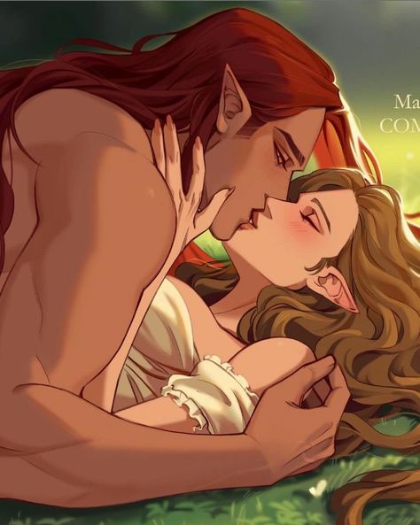 Elf Couple Art, Acotar Lucien And Elain, A Court Of Wings And Ruin, Sarah J Maas Books, A Court Of Mist And Fury, Fantasy Novels, Sarah J Maas, Sarah J, Fan Book