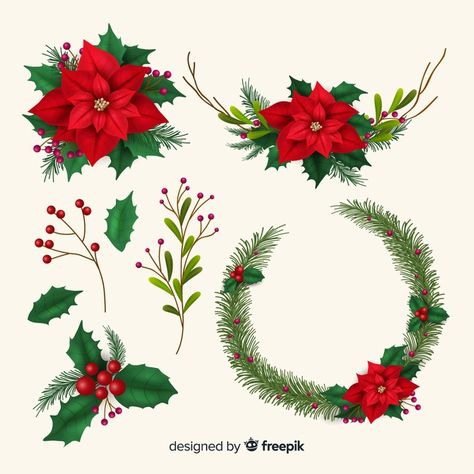 Christmas Wreath Tattoo, Christmas Flower Illustration, Poinsetta Tattoo Design, Christmas Flower Drawing, Christmas Wreath Drawing, Sunflower Centerpieces Diy, Christmas Star Flower, Chapel Decor, Flower Wreath Illustration