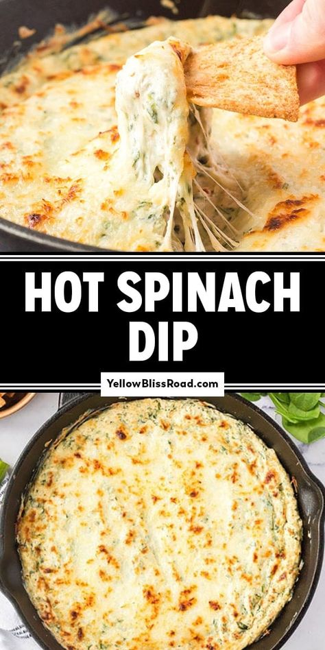 Spinch Dip, Spinach Dip Baked, Spinach Dips, Hot Spinach Dip Recipe, Cheese Spinach Dip, Warm Spinach Dip, Easy Spinach Dip, Hot Spinach Artichoke Dip, Artichoke Spinach Dip