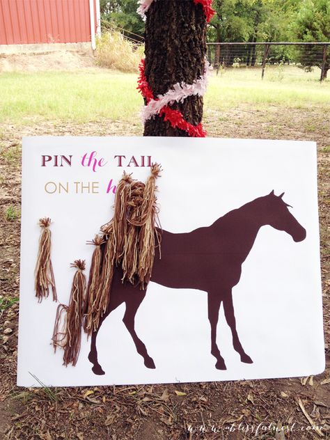 Horse Party by A Blissful Nest 049 Laurens Horse Party   Activities Kids Kentucky Derby Party, Horse Party Ideas For Girls Diy, Horse Theme Birthday Party, Ranch Party, Horse Party Decorations, Country Prom, Horse Birthday Party, Horse Themed Party, Pin The Tail