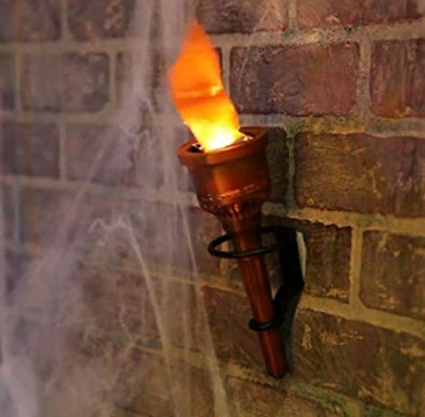 Halloween Sound Effects, Fake Walls, Halloween Sounds, Fire Torch, Light Halloween, Metal Wall Lamp, Stylish Interior Design, Halloween Wall Decor, Tiki Torches