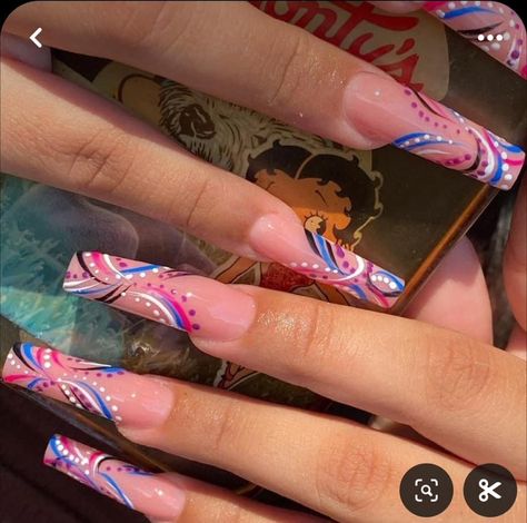 90s Nails, Curved Nails, Her Nails, Exotic Nails, Long Acrylic Nails Coffin, Long Square Acrylic Nails, Square Acrylic Nails, Luxury Nails, Fabulous Nails