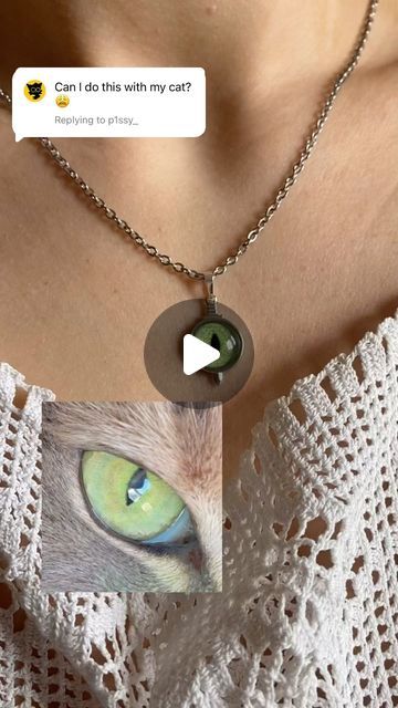 Custom Eye Jewelry 🪡 Liz on Instagram: "Love making custom cat eye jewelry 🫶" Cat Eye Jewelry, Custom Eyes, Custom Cat, Eye Jewelry, Cat Eye