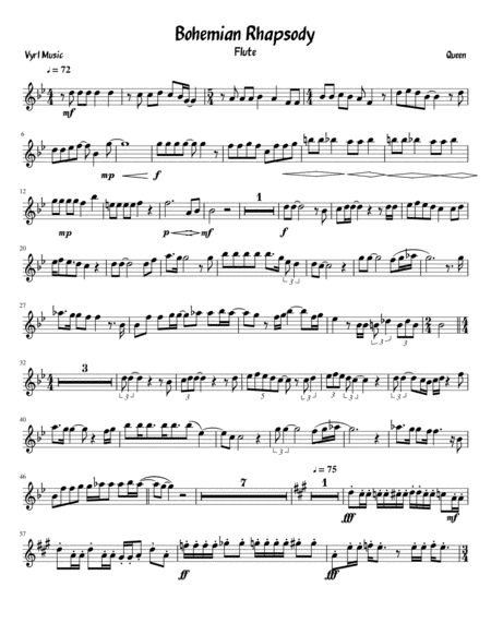 Flute Sheet Music Sweater Weather, Bohemian Rhapsody Flute Notes, Bohemian Rhapsody Sheet Music, Melanie Martinez Flute Sheet Music, Flute Music Sheet, Flute Songs, Free Flute Sheet Music, Sheet Music Flute, Oboe Music