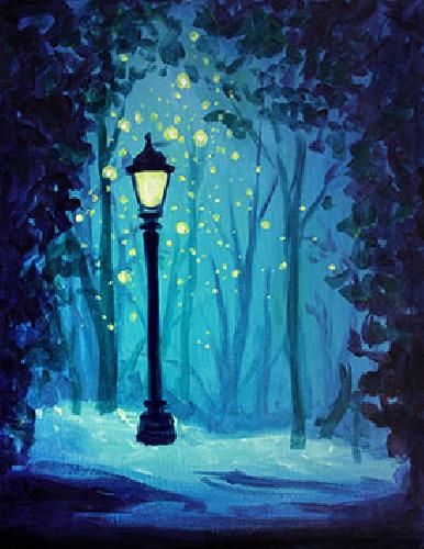 Kristina Elizabeth - "Magical lamp post" Paint Nite, Street Light, Paint