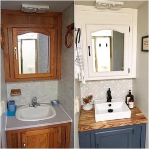 Rv Remodeling, Motorhome Remodel, Glamper Camper, Rv Interior Remodel, Camping Vintage, Camper Trailer Remodel, Vintage Camper Remodel, Rv Bathroom, Diy Camper Remodel