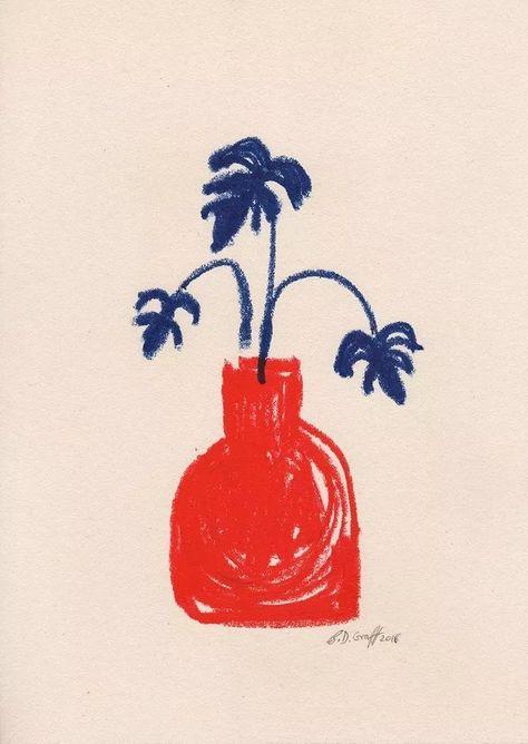 Oil Pastel Ideas, Oil Pastels Drawings, Oil Pastel Illustration, Pastel Art Ideas, Crayon Illustration, Red Vase, Idea Room, Oil Pastel Art, Oil Pastel Drawings