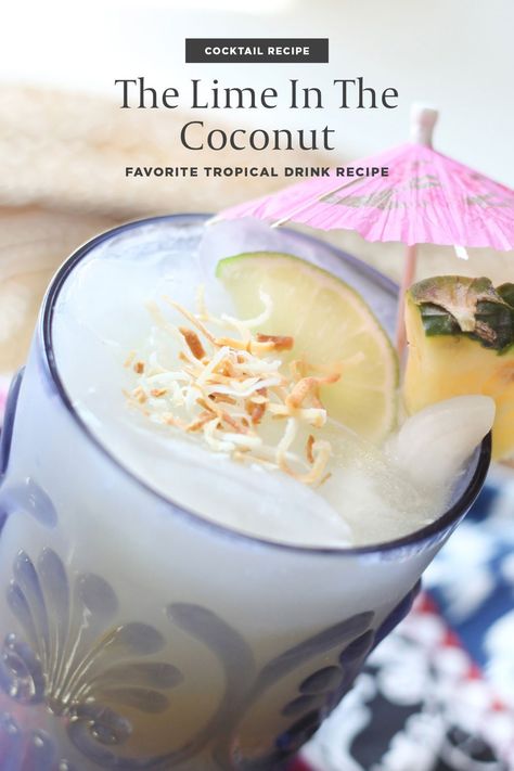 Outdoor Summer Party, Tropical Drink Recipes, Coconut Vodka, Lime In The Coconut, Coconut Cocktail, Pineapple Vodka, Tropical Outdoor, Aloha Party, Coconut Drinks