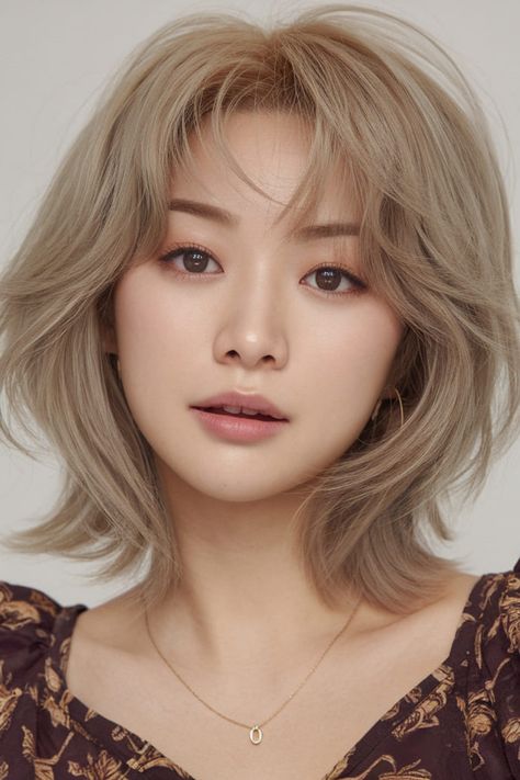 Soft Waved Bob with Layers Short Korean Hairstyles, Long Pixie Bob, Bob With Layers, Feathered Bob, Korean Hairstyles, Casual Braids, Pixie Bob Hairstyles, Layered Bobs, Asymmetrical Bob