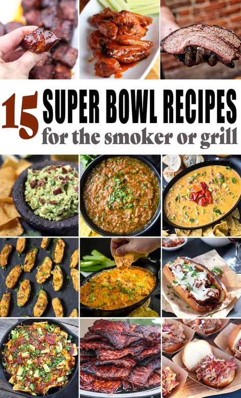 Super Bowl Meat, Super Bowl Party Food Smoker, Traeger Game Day Recipes, Brisket Bruschetta, Super Bowl Smoker Recipes, Game Day Smoker Recipes, Brisket Chili Recipe, Smoked Appetizers, Smoked Brisket Chili