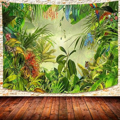 Amazon.com: UHOMETAP Tropical Rainforest Jungle Tapestry Tropical Forest Plant Tapestry Rainforest Nature Landscape Tapestry Wall Hanging for Bedroom Living Room 93x71 Inches GTLSUH598 : Home & Kitchen Plant Tapestry, Rainforest Landscape, Wall Hanging Bed, Jungle Tiger, Landscape Tapestry, Mural Home, Hanging Bed, Forest Plants, Laser Printing