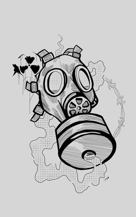 Nuclear Drawing, How To Draw Letters, Tumblr Tattoo, Draw Letters, Tatuagem Masculina Pequena, Gas Mask Art, American Traditional Tattoo Ideas, Traditional Tattoo Ideas, Skull Sleeve Tattoos