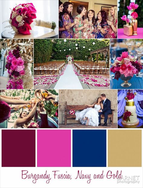 Raspberry Wedding Color, Tropical Wedding Color Palette, Picture Color Schemes, Debut Planning, Disney Themed Wedding, Fuschia Wedding, Wedding Color Schemes Summer, Raspberry Wedding, Navy Bedroom