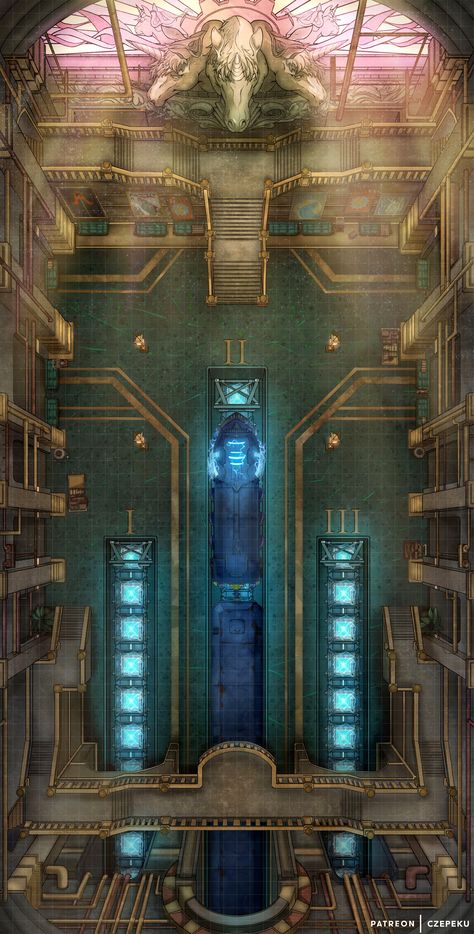 #trainstation #platform #lightningrail #entrance #stainedglass #mural #eberron #sharn #portal #steampunk #battlemap #bbeg #czepeku #digitalart #digitalpainting #dungeon #dungeonmaps #encountermaps #fantasy #fantasyart #fantasymap #map #maps #rpg #rpgmaps #tabletop #ttrpg #ttrpgmap #vtt #vttbattlemap #vttmap #dnd #dndadventure #dndbbeg #dndcampaign #dndbattlemap #dndhomebrew #dndmaps #dndmemes #dndminis #dungeonsanddragons #forgottenrealms #pathfinder #pathfindermap #wotc #5e #5emaps #5ehomebrew Train Station Battlemap, Steampunk Battlemap, Eberron Sharn, Maps Rpg, Steampunk City, Train Map, Map Ideas, Ship Map, Dnd World Map