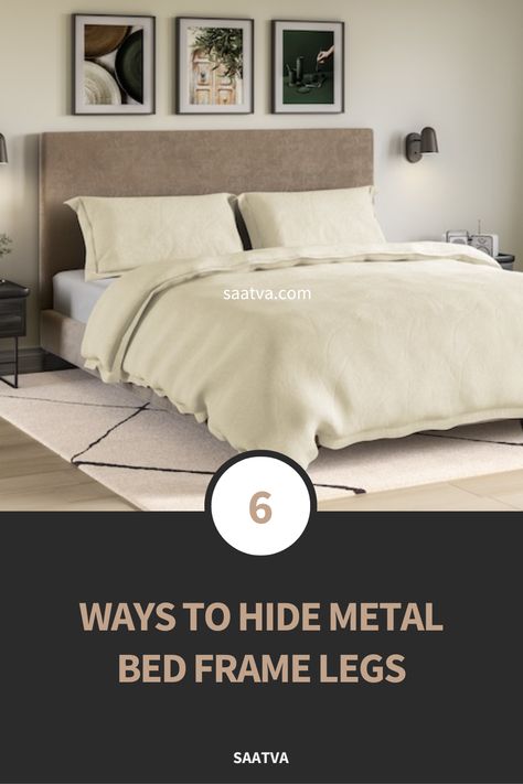 A few things are necessary when completing your sleeping space. A couple of accompanying nightstands for storage, linens, and of course, a mattress.

Additionally, a bed frame is a must-have for your bed setup. Metal bed frames are a popular option, but they aren’t always the most stylish to include in a space.

If you’re looking for ideas on how to hide metal bed frame legs, you’re in luck. Ashley Ferguson, principal designer of Ashley Ferguson Interiors, is here to share her best tricks. Metal Bed Frame Upgrade, How To Cover Metal Platform Bed Frame, How To Hide Metal Bed Rails, Bed Frame Cover Ideas, How To Hide Metal Bed Frame, Cover Metal Bed Frame, Adjustable Bed Frame Ideas Diy, Metal Bed Frame Cover Up, Hide Metal Bed Frame