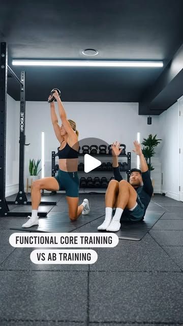 Jason Pak & Lauren Pak on Instagram: "PURSUIT:CORE IS 40% OFF!  Functional core vs ab training!  First off, we actually love ab training - that’s why it was the first move in our core sequence.  But, if all you’re doing is a bunch of high rep, low load crunching movements just to get a “burn,” you’re missing out on a lot of potential gains!  Your midsection is responsible for so much - extension, rotation, lateral flexion, flexion, etc. and there’s so much more to it than just developing a six pack…which crunches aren’t all that effective in doing anyway!  So if crunches can’t spot reduce fat and they’re not particularly effective in building abs, then you might as well opt for functional core movements that also help you with stability, balance, coordination, and help you with overall tot Functional Core Workout, Core Movements, Functional Core, Ab Training, Core Strengthening Exercises, Abs Training, First Move, Strengthen Core, Core Training