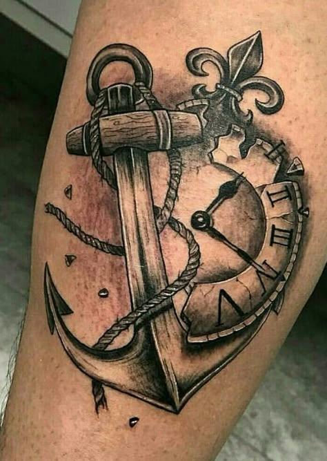 Lis Tattoo, Inspiring Quote Tattoos, Anchor Tattoo Design, Anker Tattoo, Date Tattoos, Compass Tattoo Design, Samoan Tattoo, Anchor Tattoos, Nautical Tattoo