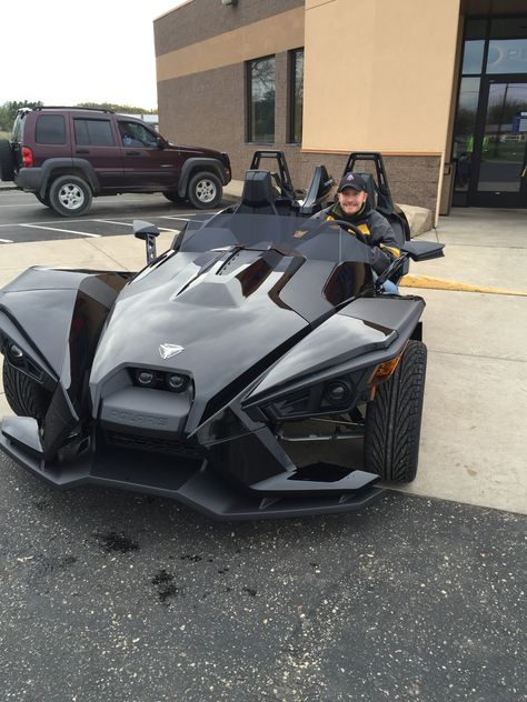 Boys and their toys! Our new slingshot! Slingshot Bathing Suit, Slingshot Ride Video, Pink Slingshot Car, Sling Shot, Slingshot Car, Slingshot Band, Polaris Slingshot, Can Am Spyder, 3rd Wheel