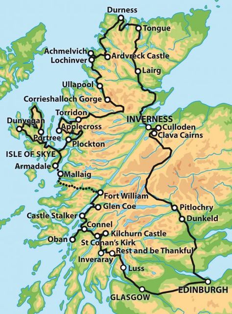 The Complete Tour of Scotland - Heart of Scotland Tours Things To Do In Glasgow, Map Of Scotland, Scotland Vacation, Scotland Road Trip, European Road Trip, Scotland Map, Scotland Tours, London Tours, Visit Scotland