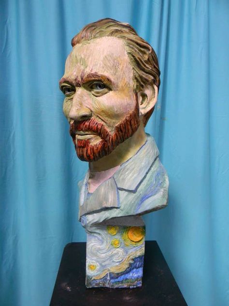 Van Gough with Stary Night base Sculpted by: Andy Davis Andy Davis, Van Gogh, Van, Fictional Characters, Art