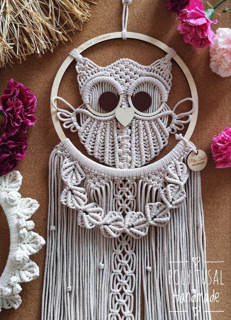 TUTORIAL PDF for Macrame Owl Step by Step Guide Cute Wall | Etsy Australia Owl Tutorial, Clay Fairy, Butterfly Tutorial, Hanging Diy, Macrame Owl, Macrame Knots Pattern, Macrame Wall Hanging Patterns, Clay Fairies, Owl Patterns