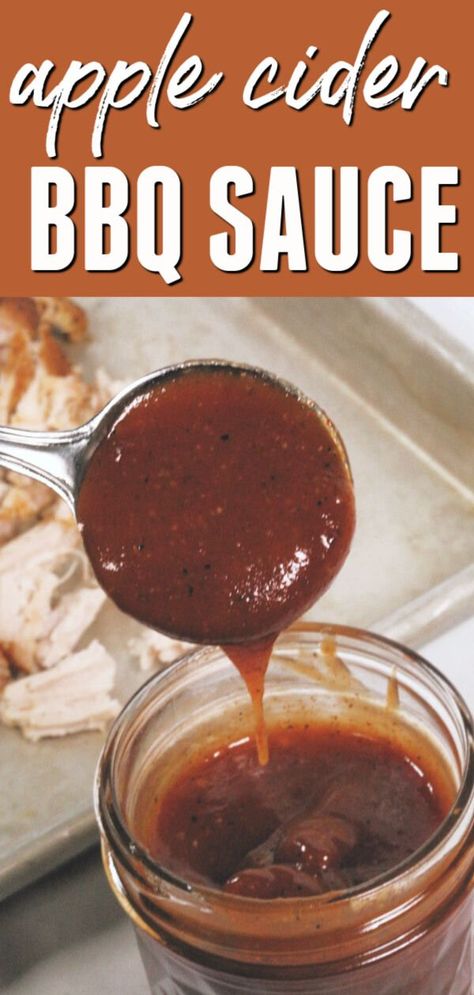 This Apple Cider Barbecue Sauce recipe is perfect for fall.  It has sweetness from fresh apple cider and little kick that keeps you coming back for more!  #itisakeeper #recipe #bbq #barbecue #homemadesauce #easyrecipe #15minuterecipe #bbqsauce #applecider #cider #quickrecipe #apple via @itsakeeperblog Easy Bbq Sauce, Bbq Sauce Ingredients, Carolina Bbq Sauce, Homemade Bbq Sauce Recipe, Sweet Bbq Sauce, Homemade Bbq Sauce, Honey Bbq Sauce, Apple Cider Recipe, Barbecue Sauce Recipes