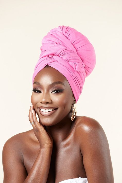 Pink Headwrap, African Head Dress, Headwrap Hairstyles, African Hair Wrap, Head Wrap Styles, Hair Wrap Scarf, Hair Scarf Styles, Mode Turban, Head Scarf Styles