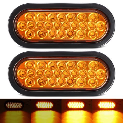 PRICES MAY VARY. Package includes 2 Pieces 6.3" Oval LED Recessed Strobe Lights 24 LEDs w/Rubber Grommets. NOTE: this oval flasher light is plug and play and the 3-prong wire pigtails are included; Function: 6.3 inch Oval LED light comes with 3 wires: white is ground, brown and red are 2 functions by applying 12v dc positive. brown will be solid ON and the other is quick flash; Light Size: 6.3" x 2" x 0.7"; Size with grommet: 7.28" x 3.2" x 0.8"; you may need an about 6.7" hole to install it; Wi Led Trailer Lights, Towing Trailer, Heavy Duty Trucks, Semi Trailer, Flash Light, Side Lights, Strobe Lights, Dump Truck, Peterbilt