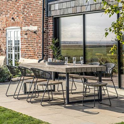 Garden Furniture | Tables & Storage | Perch and Parrow Outdoor Wooden Garden Chairs, Wooden Garden Table, Luxury Garden Furniture, Garden Table And Chairs, Garden Dining, Luxury Garden, Rectangle Dining Table, Contemporary Garden, Outdoor Stools