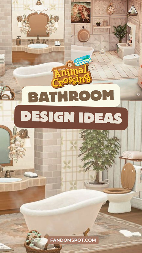 Bathroom Design Animal Crossing, Acnh Furniture List, Animal Crossing Round Rug Code, Bathroom Ideas Animal Crossing, Acnh Bathroom Designs, Acnh Furniture Design Code, Acnh Tile Design, Cottagecore Acnh Island, Animal Crossing Home Interior Ideas